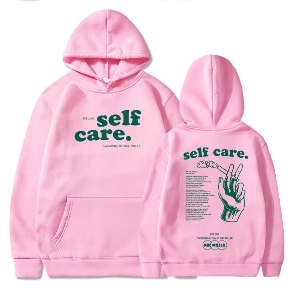 Mac M Self Care Hoodie Swimming Album Hoodie Mac M Fan Gift Self Care Merch Pullover Tops Streetwear Unisex