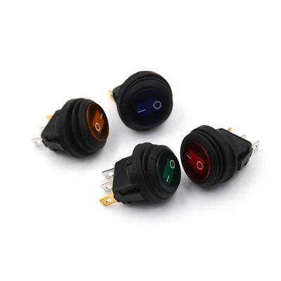 Interruptor basculante redondo impermeable On/Off Coche Auto Barco Spst Marino 12V