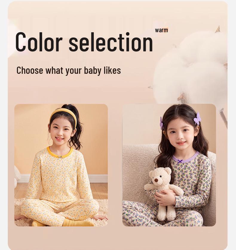 Kids' Autumn Winter Warm Cotton Pajama Set: Boys & Girls