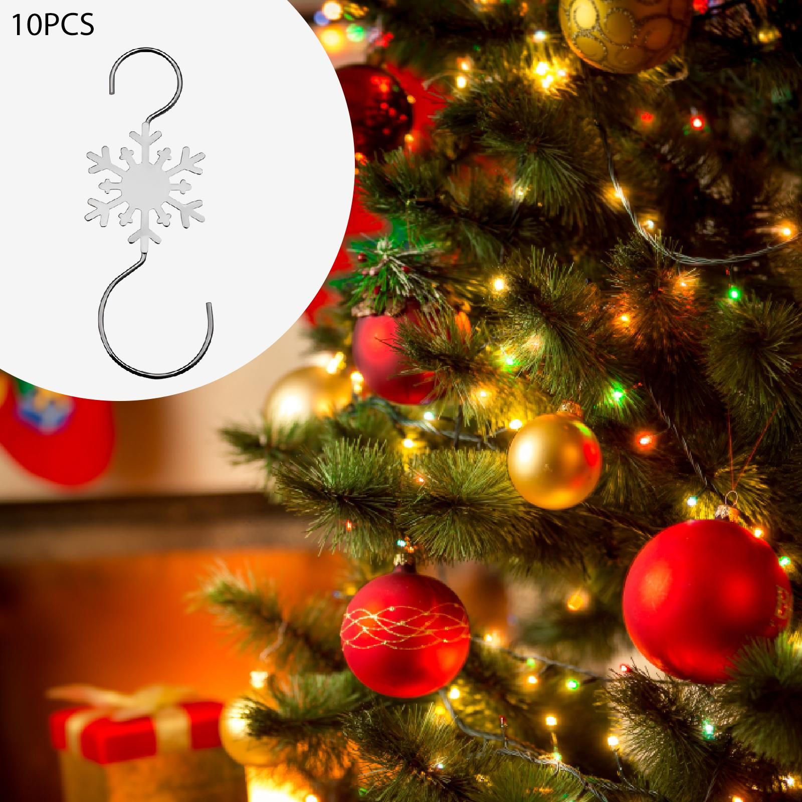 

10 Pieces Christmas Ornament Hooks Hanging S Shaped Metal Versatile Wreaths Holder Tree Hangers Xmas серебряный