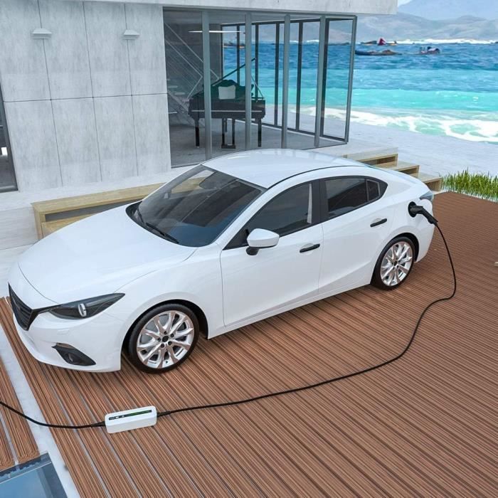 Morec chargeur voiture electrique 10/16a type 2 2,2/3,6kw portable eu schuko 6m