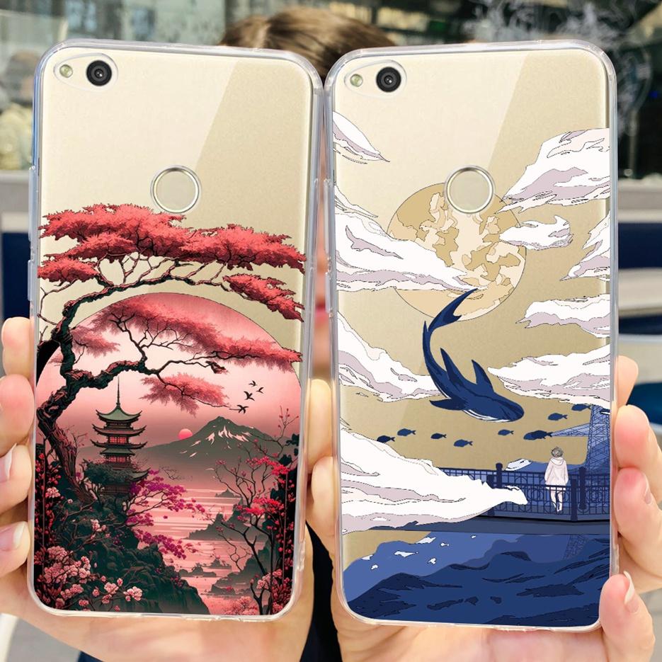 For Huawei P8 Lite 2017 Case Honor 8 Lite Luxury Painted Cover Clear Silicone Soft TPU Phone Case For Huawei GR3 2017 Back Cover
