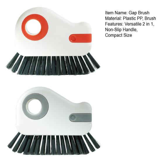 2Pcs 2-in-1 Window Track Cleaning Brush with Hard Bristles Ergonomic Handle Gap Brush Scraper Groove Cleaner Tool