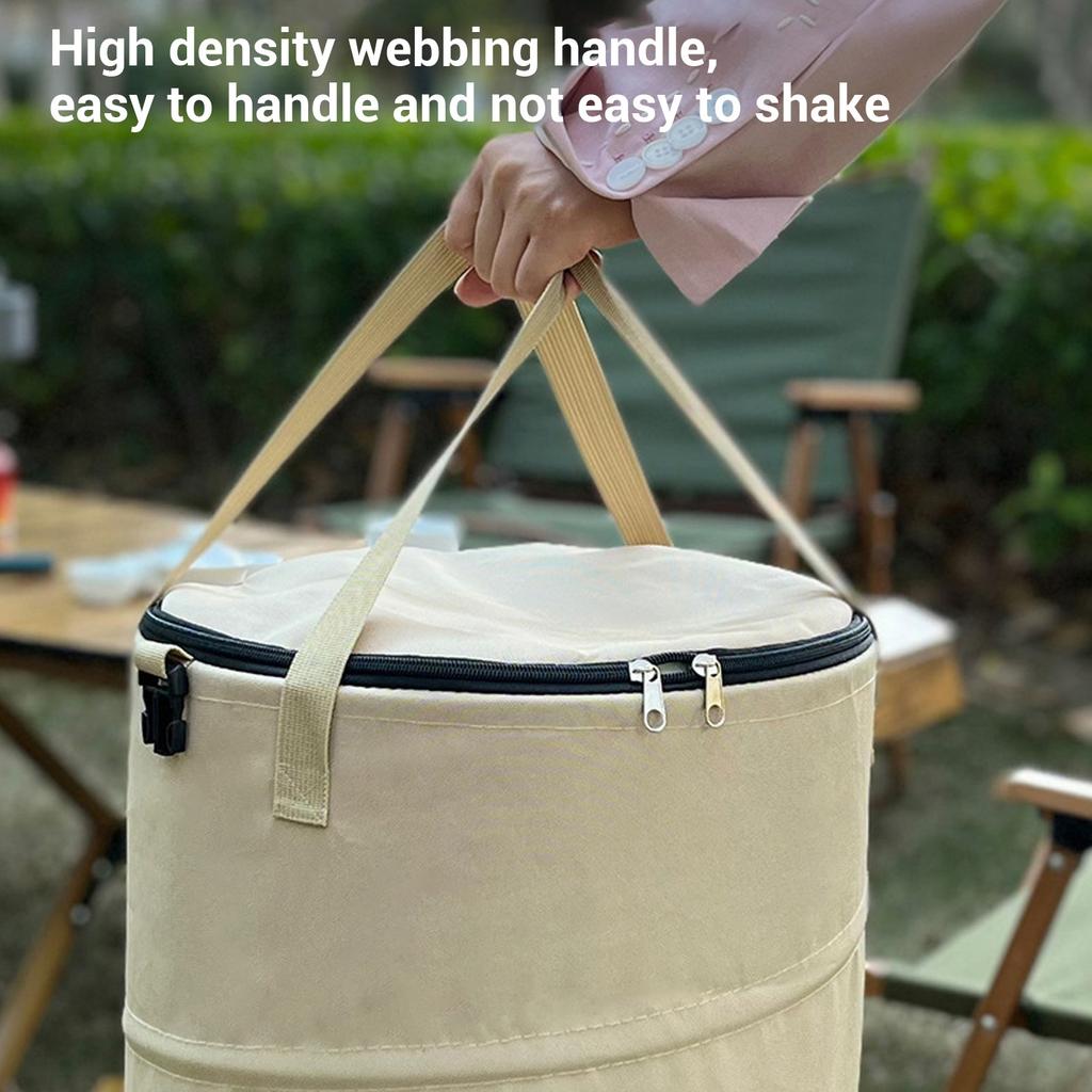 Outdoor Garbage Container Storage Bin Foldable Large Capacity 24 Gallons Camping Trash Can Oxford Fabric Versatile for Picnic