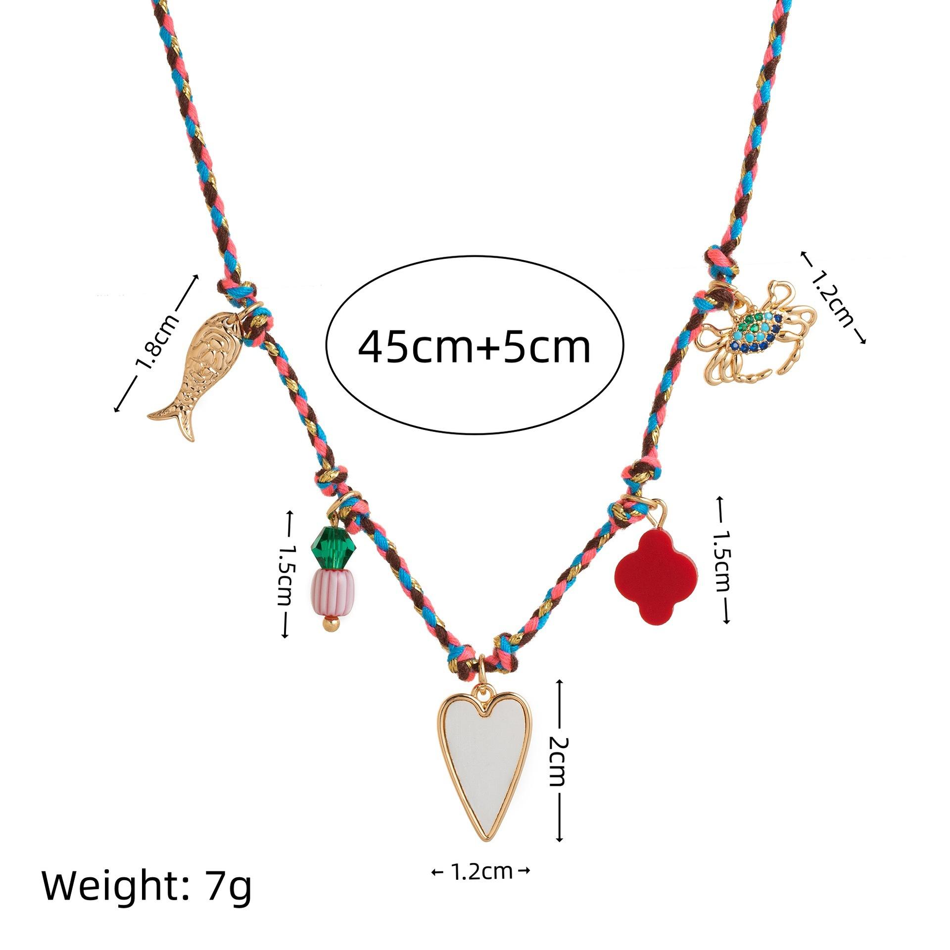 

Bohemian Necklace Oval Colored Oil Drip Vintage Rope Sweater Chain Fashion Commuter Accessories