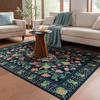 Living Room Rug Retro Floral Style Bedroom Bedside Sofa Carpet Soft Loop Velvet Non-slip Floor Mat Big Size Home Decoration Rugs