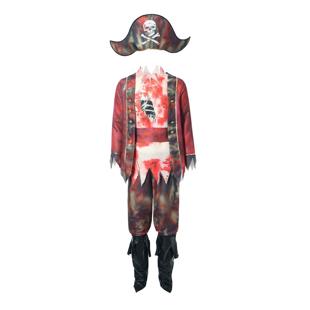M-XXL Halloween costume, men's pirate costume, blood-stained pirate costume, zombie pirate, masquerade party