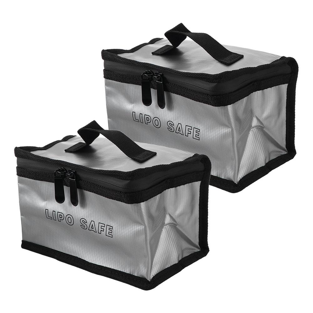 Portable Lipo Safety Bag Waterproof Explosion-Proof Battery Fireproof Handbag Double Zipper Top Handle Lipo Protective Case