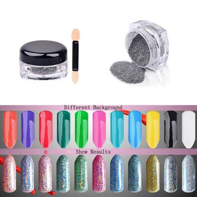 Poudre pour nail art, lisse, synthétique, longue durée, réfléchissante, pailletée, pour décoration