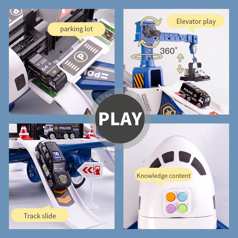 Children's Aircraft Toys For Boy Car Light Simulation Track Kids Cars Model Montessori Educational Inertial Plane Gifts