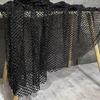 1yard Sparkling Tassel Hollow Black Perspective Texture Fabric for Sewing Creative Outerwear,dress,bag,clothing Design Fabric