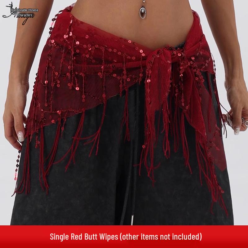 Trendig Paljetttofs Höftscarf - Mångsidigt Midjeaccessoar för Jazz- & Streetdans