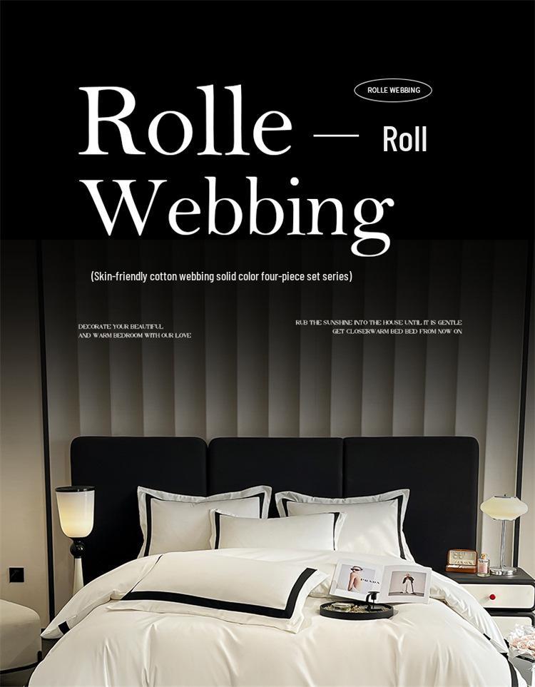 Premium Washed Cotton Luxury Bedding Set: Skin-Friendly, Brushed Duvet Cover, Sheet & Fitted Sheet - 4-Piece Hotel Style