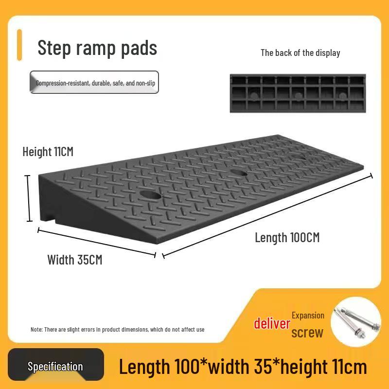 Rubber and Plastic Sloped Threshold Ramp Pad