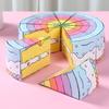10 PCS Boîte Cadeau Triangulaire en Papier en Forme de Gâteau Combinaison Dessin Animé Boîte d'Emballage Cadeau de Fête Boîte Cadeau d'Anniversaire DIY Boîte Cadeau pour Baby Shower