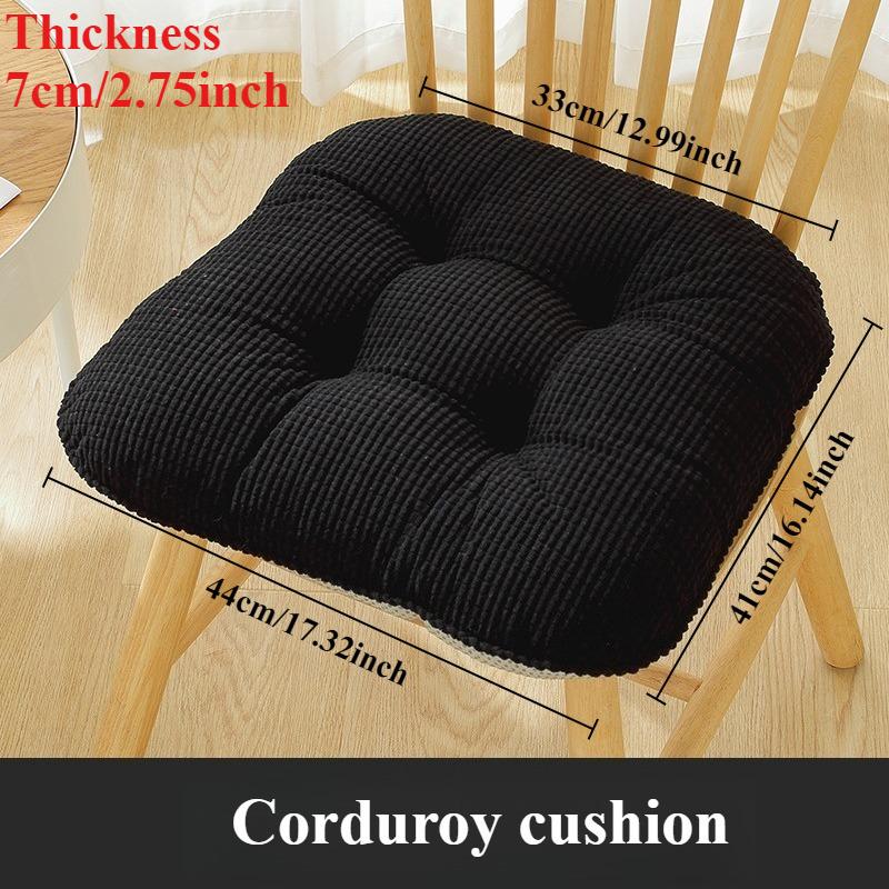 

1/2/4PCS Thicken Elastic Solid Color Corduroy Office Chair Cushion Pearl Cotton Filled Anti-slip Seat Pad with Adjustable Straps 1PC