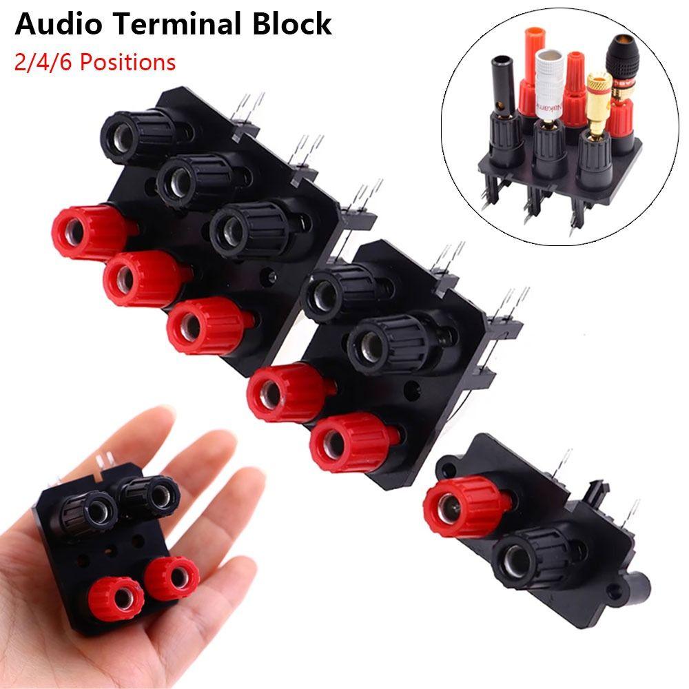 1Pcs 2/4/6 Positions Audio Terminal Block External Audio Jack Screw Post Speaker Amplifier