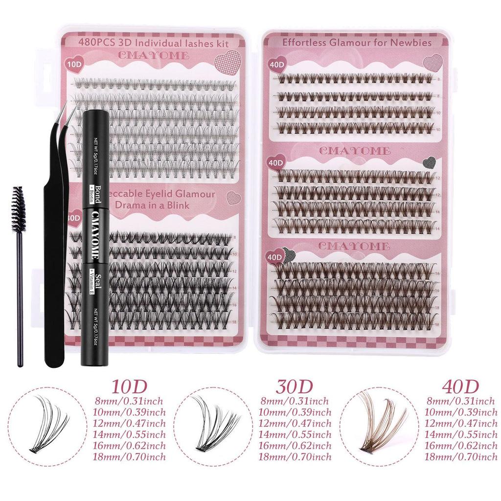 Set Extensii Gene False Natural D Curl 8-18mm - Gene Tip Cluster Segmentat DIY