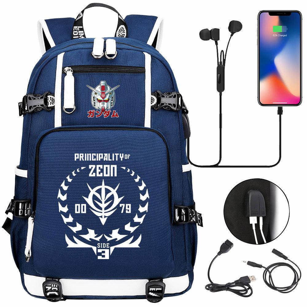 Nuovo Zaino Scolastico Stampato Mobile Suit Gundam per Studenti Adolescenti Uomo Donna Zaino da Viaggio Grande Capacità per il Tempo Libero