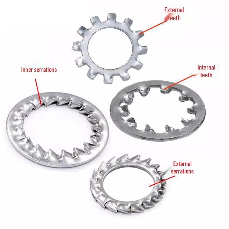 304 Stainless Steel Multi-Tooth Anti-Slip Lock Washer with Internal/External Teeth