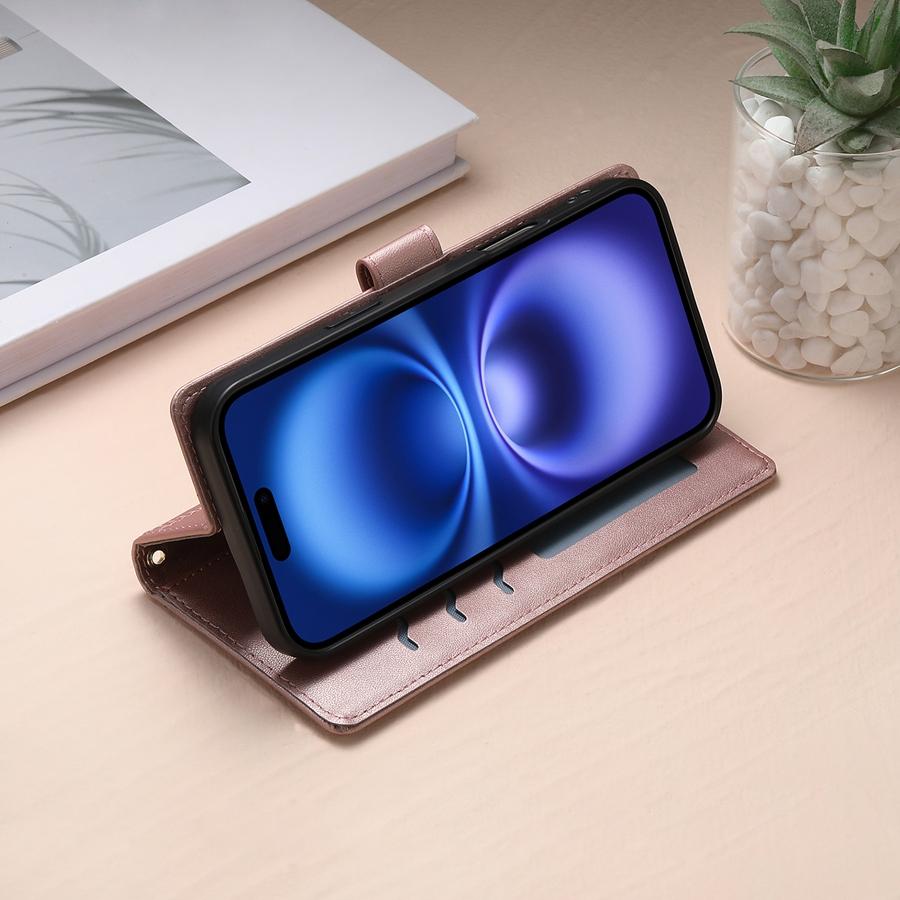 Étui de téléphone matelassé en losanges en cuir PU premium avec cadre photo et poche pour billets pour iPhone Samsung Google Dragonne détachable