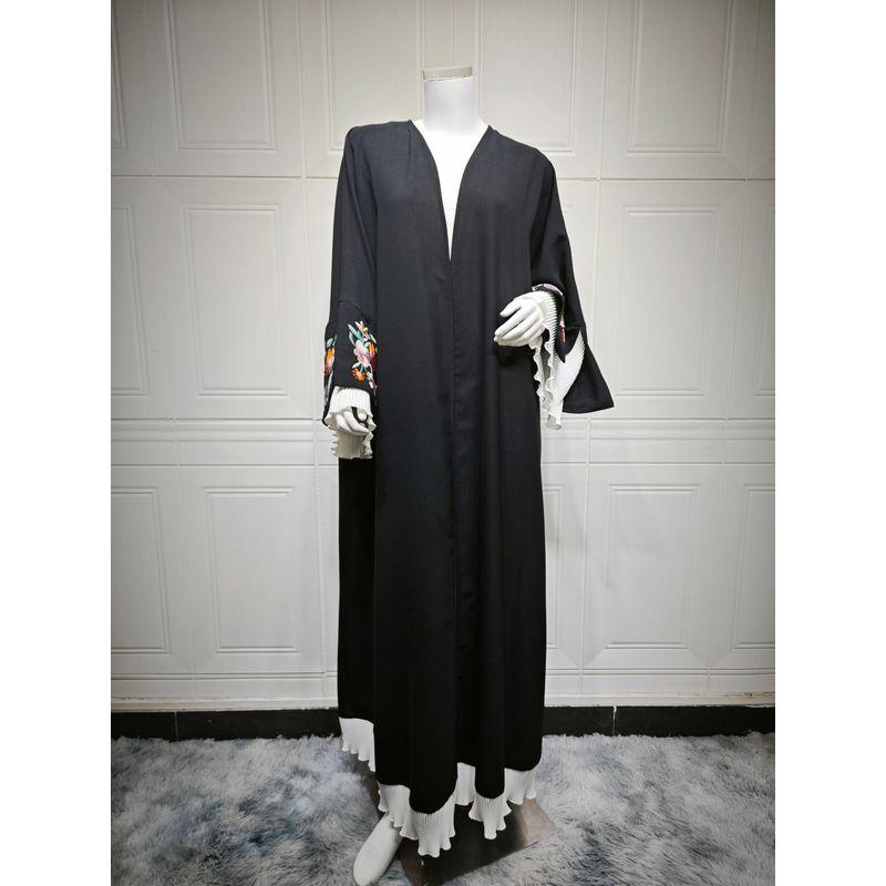 

Новый Ближний Восток Дубай Мода Вышитый Кардиган Халат Платье Вышитый Кардиган Халат Black One size