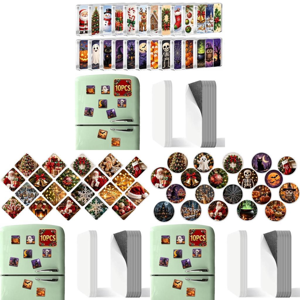 Christmas Theme Acrylic Refrigerator Magnet Set With 3d Halloween Design For Home Decor