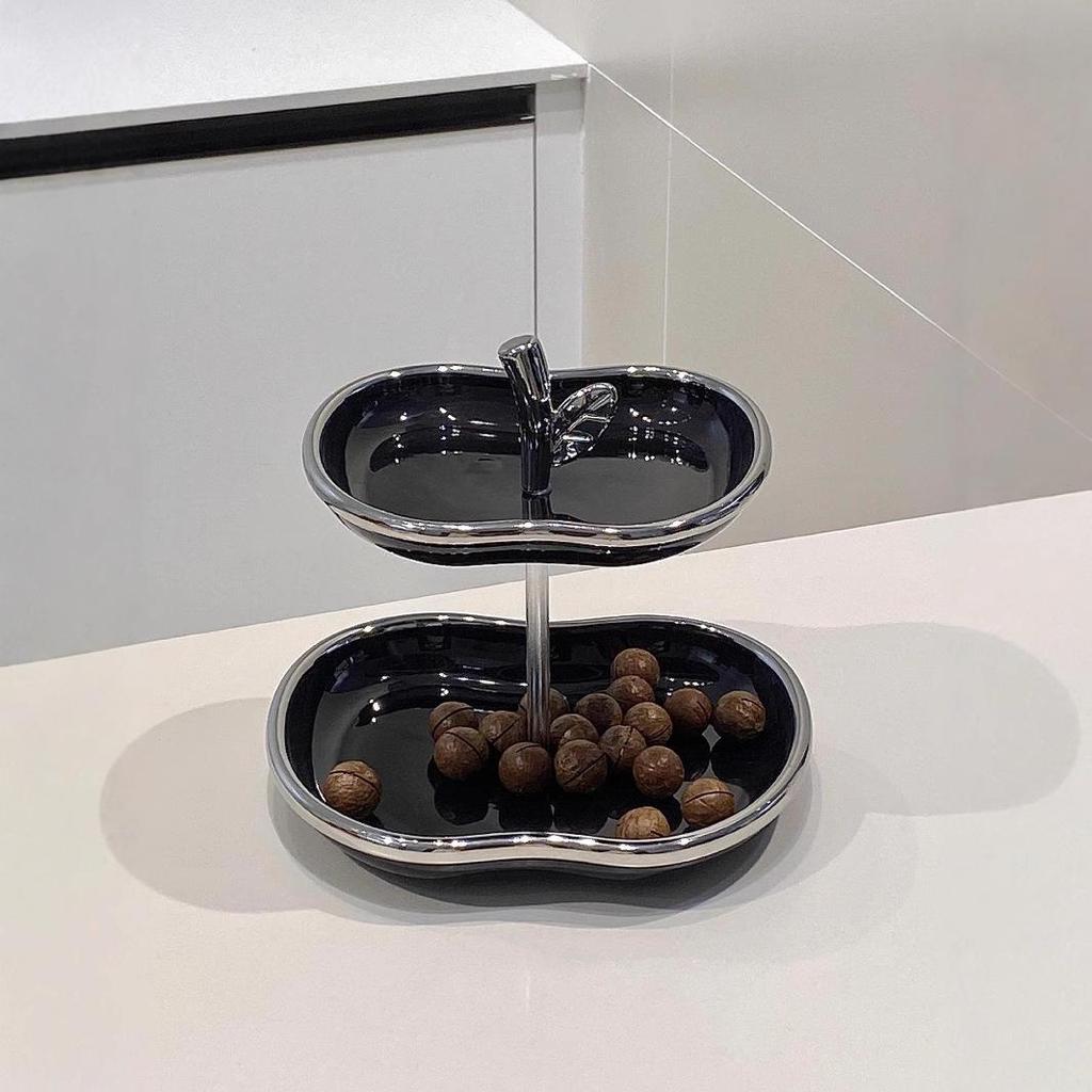 High-Value Ceramic Fruit Skewer Display: Multi-Layer Snack and Candy Plate for Living Room or Front Desk