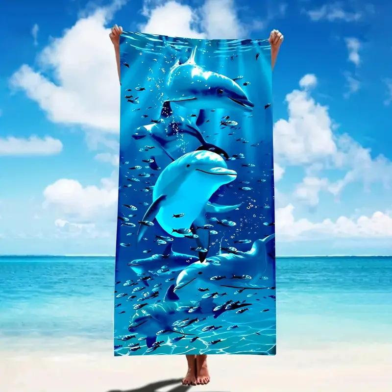 Exotischer Blumendruck Weiches Mikrofaser-Badetuch Groß Wasserabsorbierend Für Strand und Surfen
