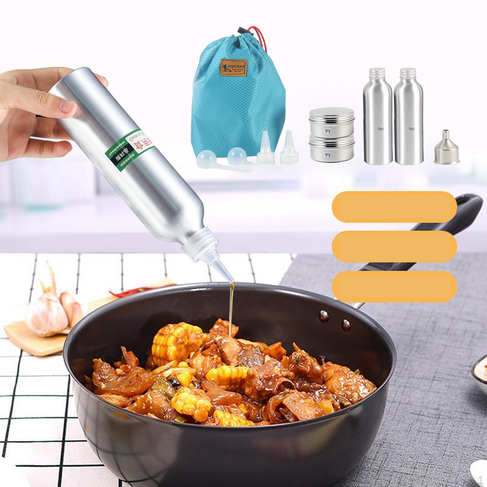 

Aluminum Outdoor Camping Tableware, Cookie Storage Seasoning Bottles Tin Box for Picnic Backpacking Style H