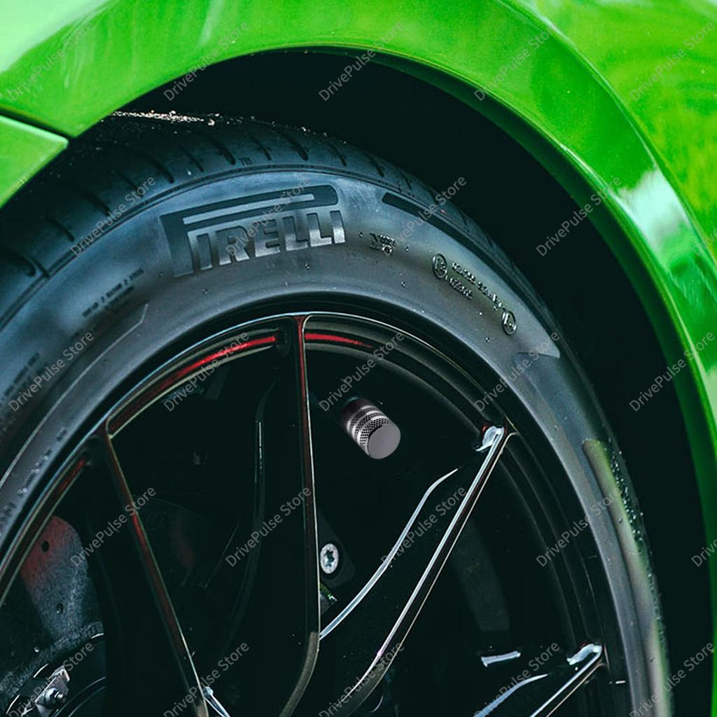 4PC Aluminum Valve Stem Caps - Universal Dust-Proof Tire Accessories for Cars, Trucks, SUVs & Motorcycles | Durable Alloy Cover