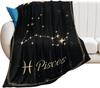 Twelve Zodiac Signs Patterns Printed Blanket for Sofa Bed Travel Camping Living Room Conditioning Blanket for All Seasons Gifts