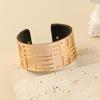 Georgette Luxury Line Shape Decoration Double Sided Interchangeable Leather Women's Fashion Jewelry Party Open Cuff Bracelet