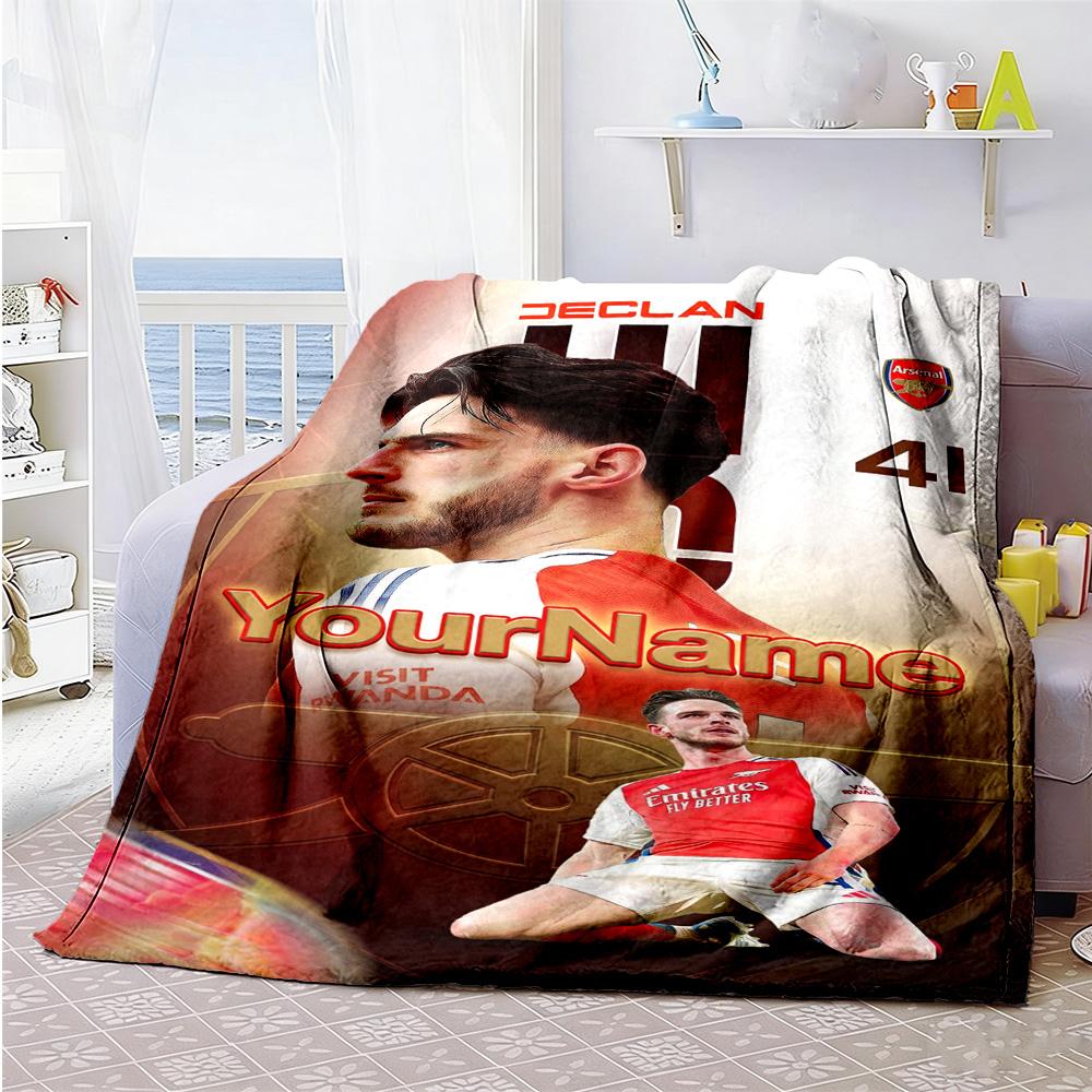 Arsenal Personalized Name Blanket Lightweight Personalized Blanket Soft Warm Cozy for Seaside Chair Office Chair Sofa Four Seasons Multipurpose