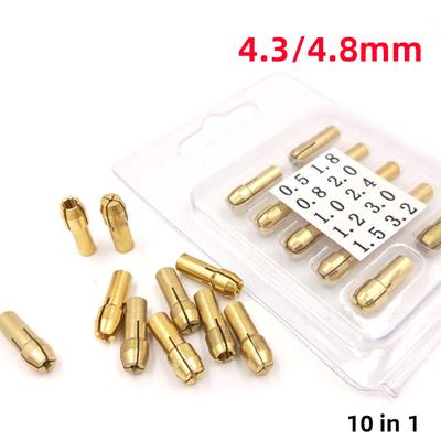 10PCS Mini vŕtačka Mosadzné klieštinové skľučovadlo pre rotačné gravírovacie pero Svorka medeného jadra Upínacie skľučovadlá na mikro bity Adaptér elektrický