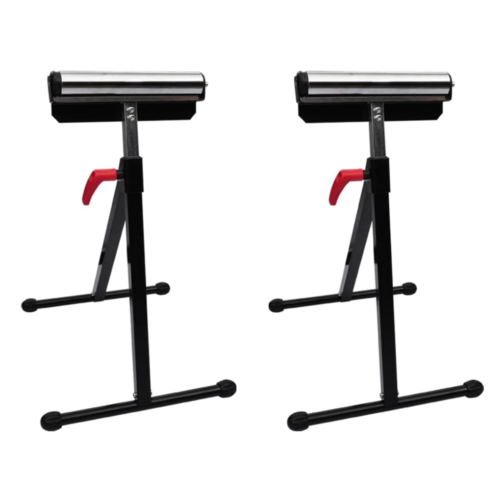 Buy Adjustable Height Roller Stands 2 Steel Base 60KG Load Foldable at