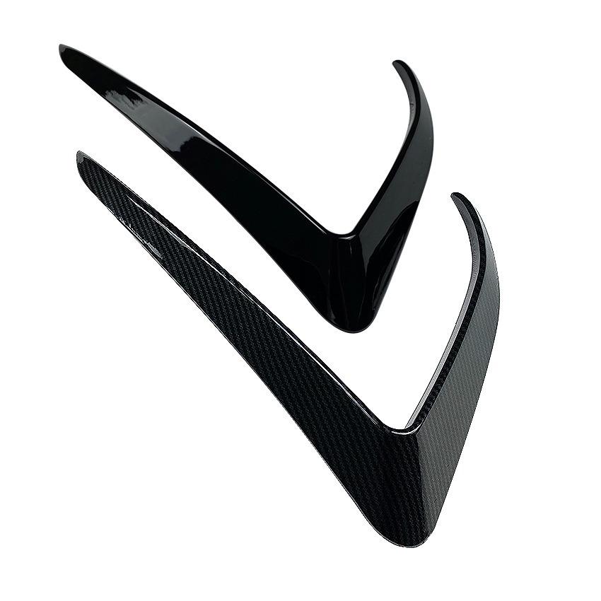 Front Fog Light Cover For Tesla Model 3 2017-2025 Lamps Blade Trim Spoiler Wind Knife Bumper Carbon Fibre Pattern ABS Tuning