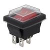 30A Welding Machine Power Switch 4Pin 2Position Illuminated Rocker Switch with Cover for Industrial Use IP65 Rated