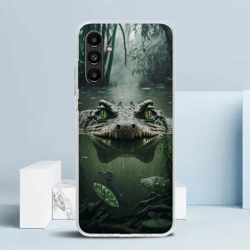Crocodile Animal Phone Case For Samsung Galaxy A17 A37 A57 A16 A15 A14 A13 A56 A55 A54 A53 A36 A35 A34 A33 A26 A25 A24 A23 Galax