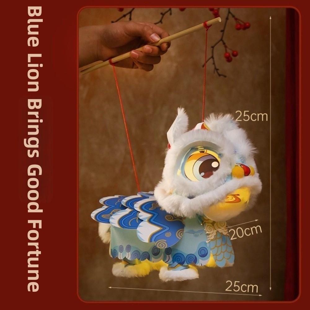 DIY Material Package New Year Lion Dance Lantern Luminous Hand-held Lantern  Chinese New Year