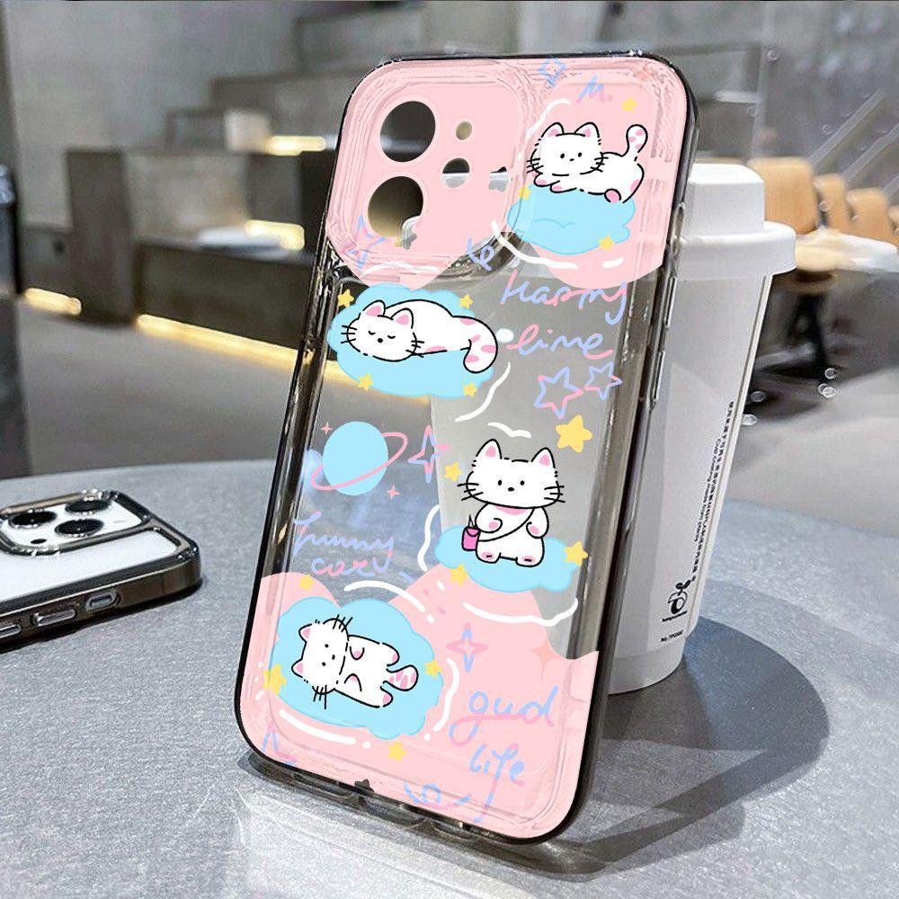 Pink Cat Applies To iPhone17promax Apple 16 Mobile Phone Case 14/13 Girl Heart 15 Soft Case Xs