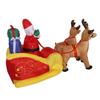 Aufblasbarer Weihnachtsmann im Schlitten mit Rentieren 7FT Polyesterfaser Weihnachten Aufblasbar für den Garten
