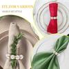 Stylish Beaded Texture Napkin Rings Gold Holder Pearl Ring Napkins Holder Elastic Elegant Napkin Ring Holder Dinner Banquet
