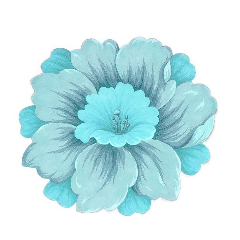 

Коврик для пола в форме цветка, бытовой, противоскользящий, влаговпитывающий, коврик для входной двери, ковры, коврики S-light blue peony