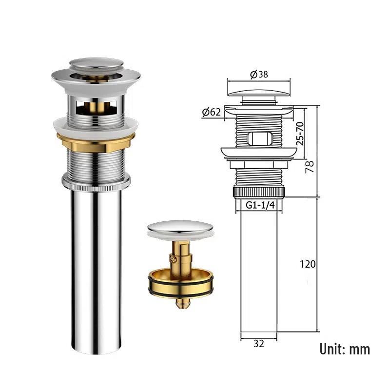 Brass Pop-up Basin Drainer