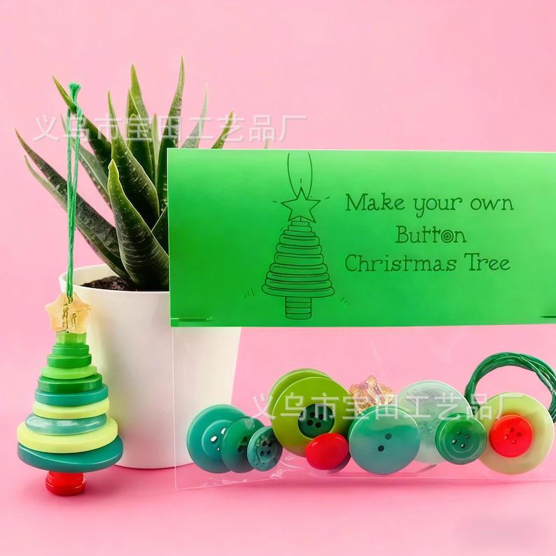 Zestaw do tworzenia ozdoby bałwana z guzików DIY Zabawny zestaw do tworzenia świątecznych dekoracji z guzików