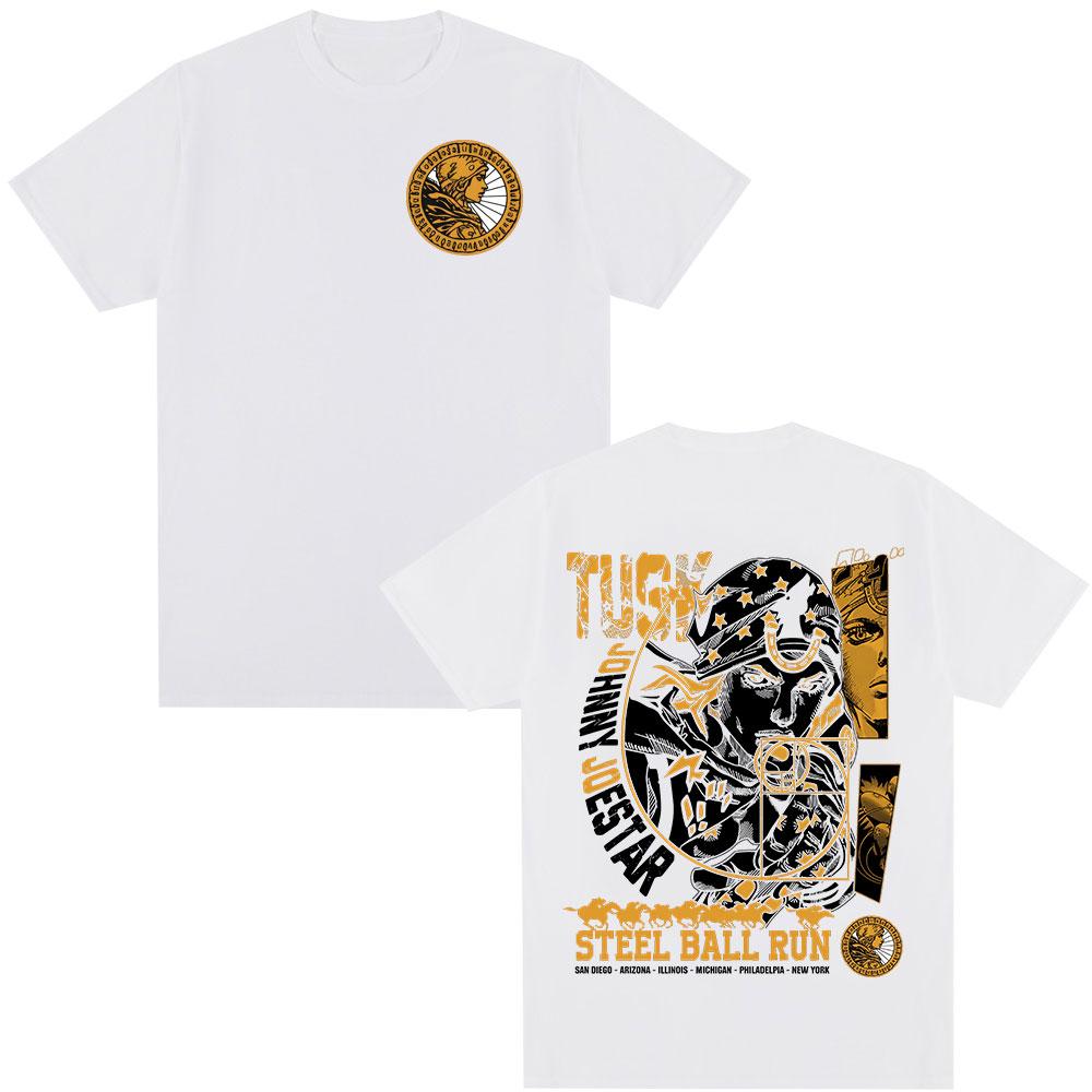 Anime Jojo Bizarre Adventure Tshirt Johnny Joestar Unisexga Graphic Tshirts Unisex Women Cotton Casual T Shirt Streetwear