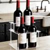 Clear Acrylic Bottle Display Rack with 2 Levels for Showcasing Condiments and Wine
