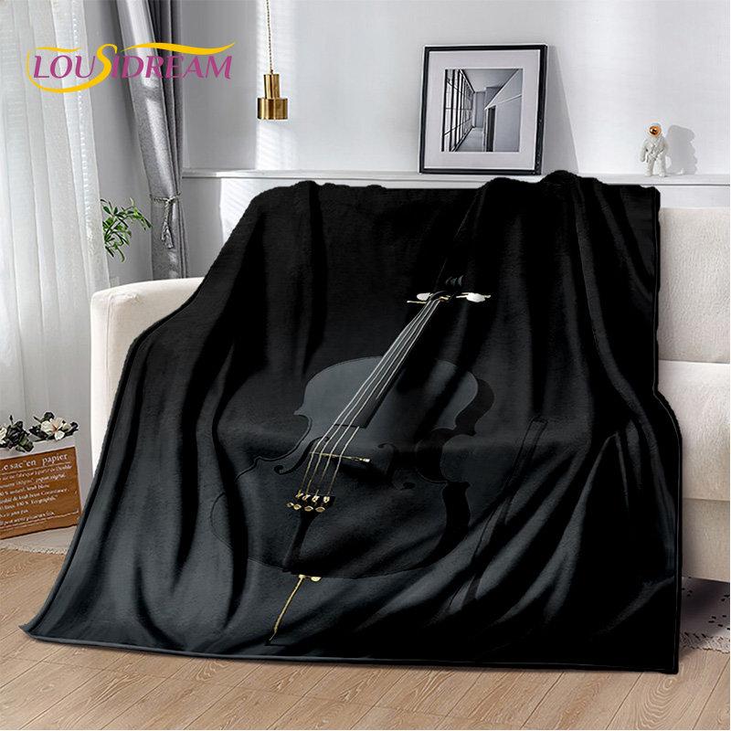 Coperta Morbida in Peluche Strumento Violino Classico Musica, Coperta in Flanella Coperta da Lancio per Soggiorno Camera da Letto Letto Divano Copertura da Picnic