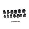 14 Pcs Set Nut Bolt Extractor Alloy Steel High Hardness Anti Slip Bolt Nut Remover with Socket Adapter Bar
